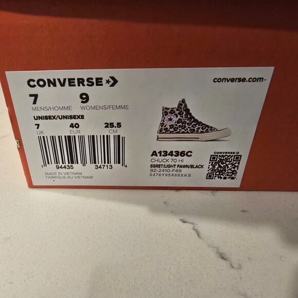 Converse Chuck 70 High 'Glow in The Dark Leopard Print' A13436C Women's Size 9 - Picture 11 of 15